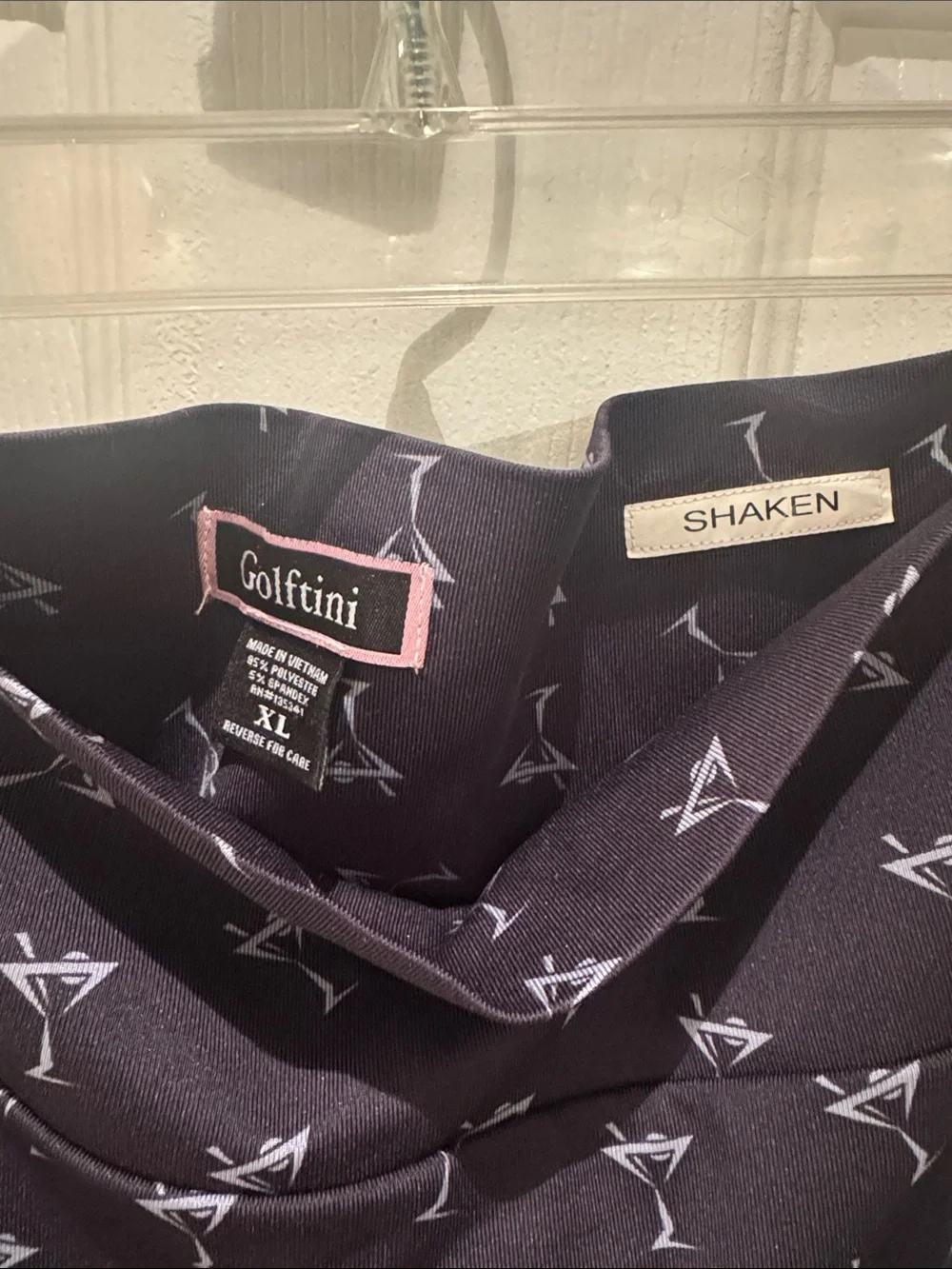 Golf Mini Skort with White Martini Print - Navy